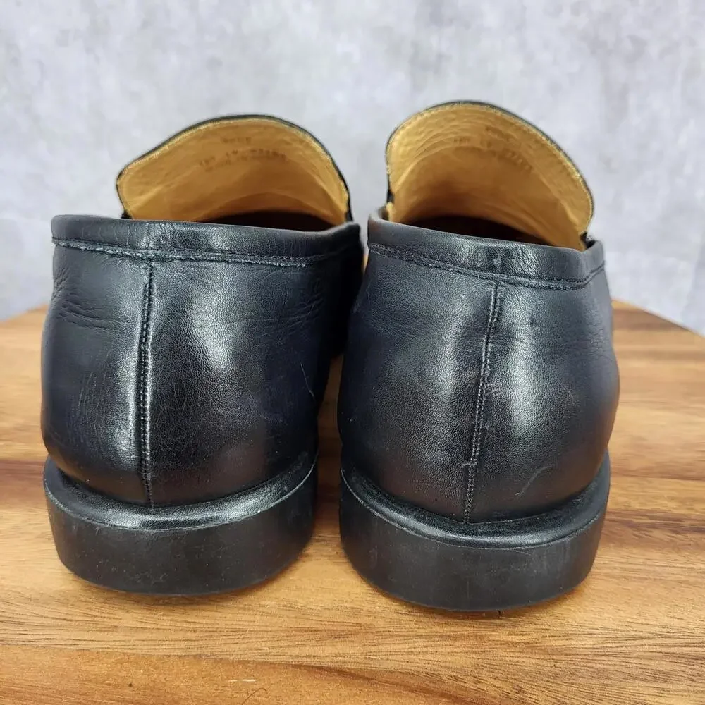 Sandro Moscoloni Loafers Mens 13 D Black Leather Slip On Dress Shoes Brazil Made